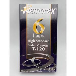 Memorex High Standard T-120 SEALED Blank VHS Video Tapes 6 Hours‎